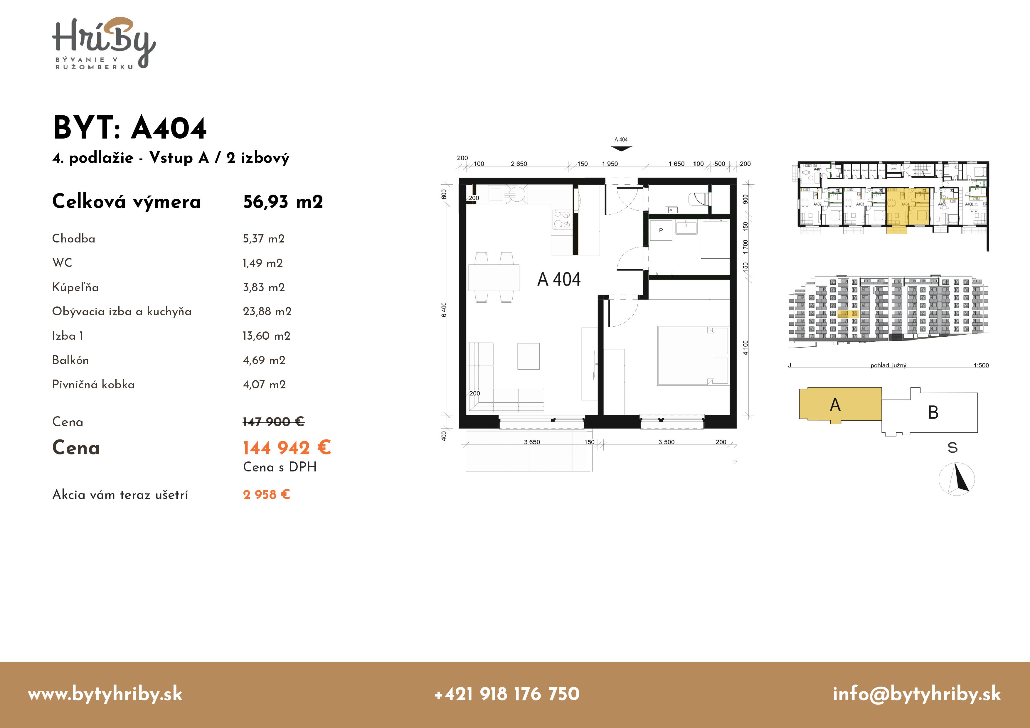 Hríby - A404 - Pôdorys