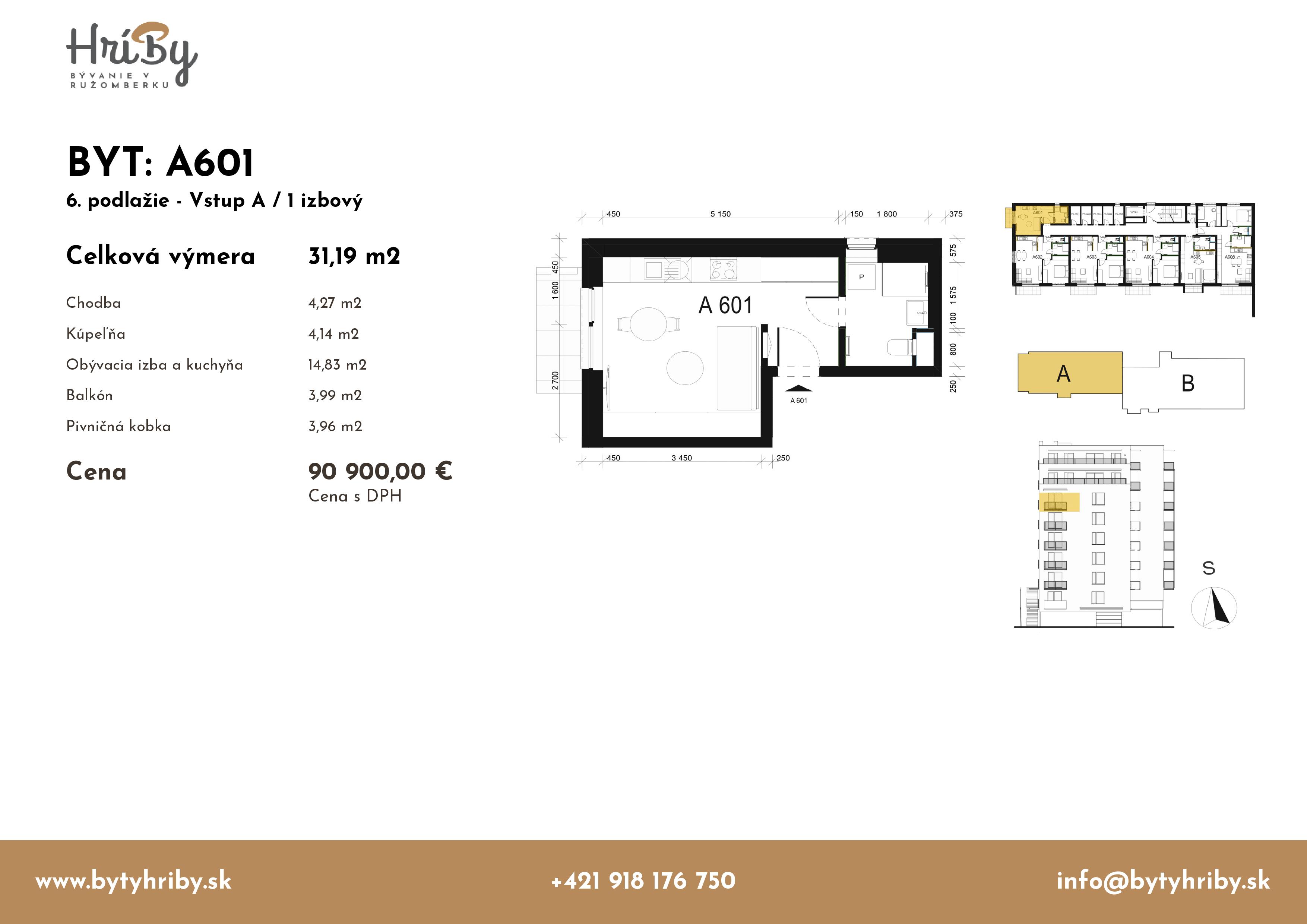Hríby - A601 - Pôdorys