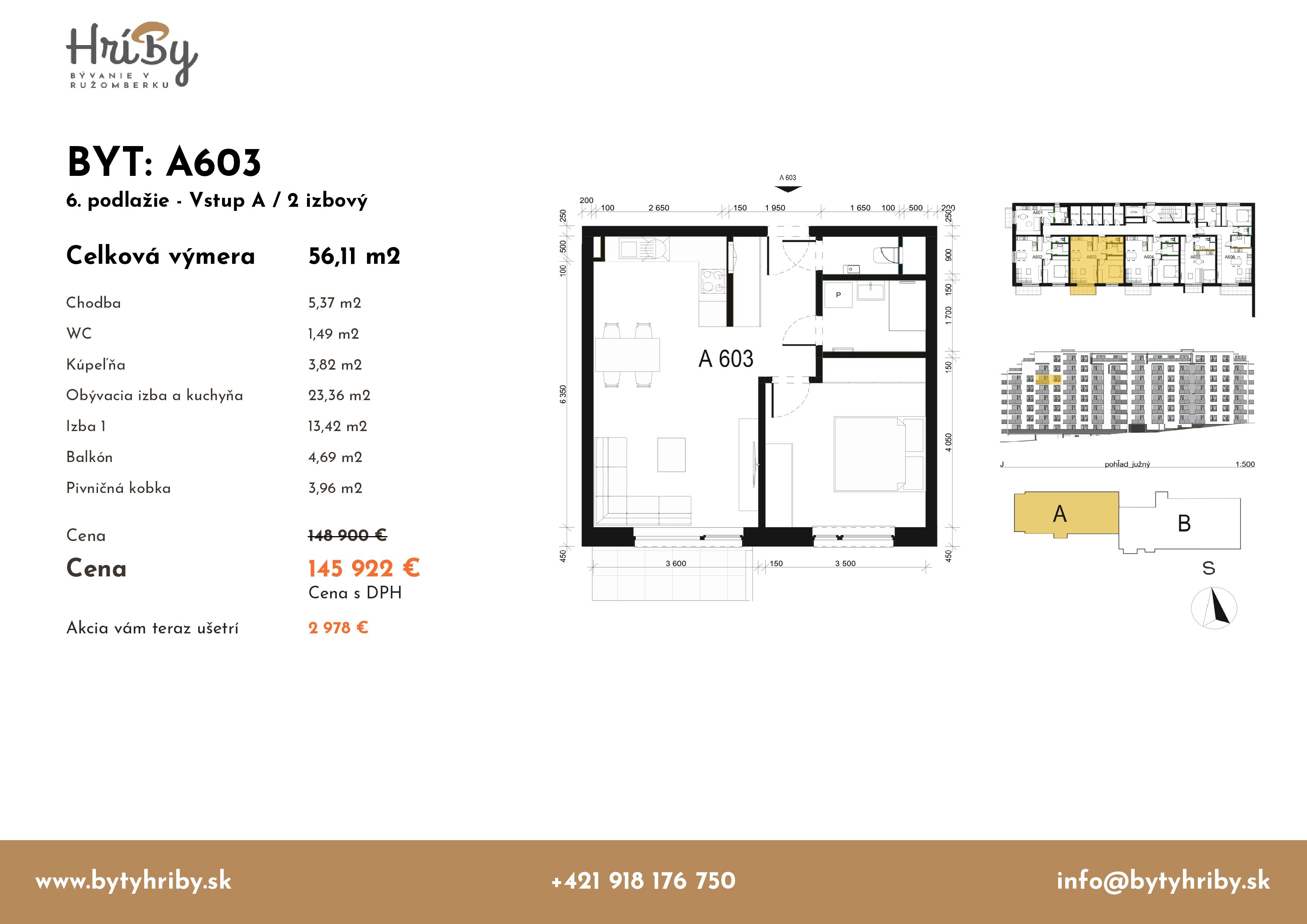 Hríby - A603 - Pôdorys