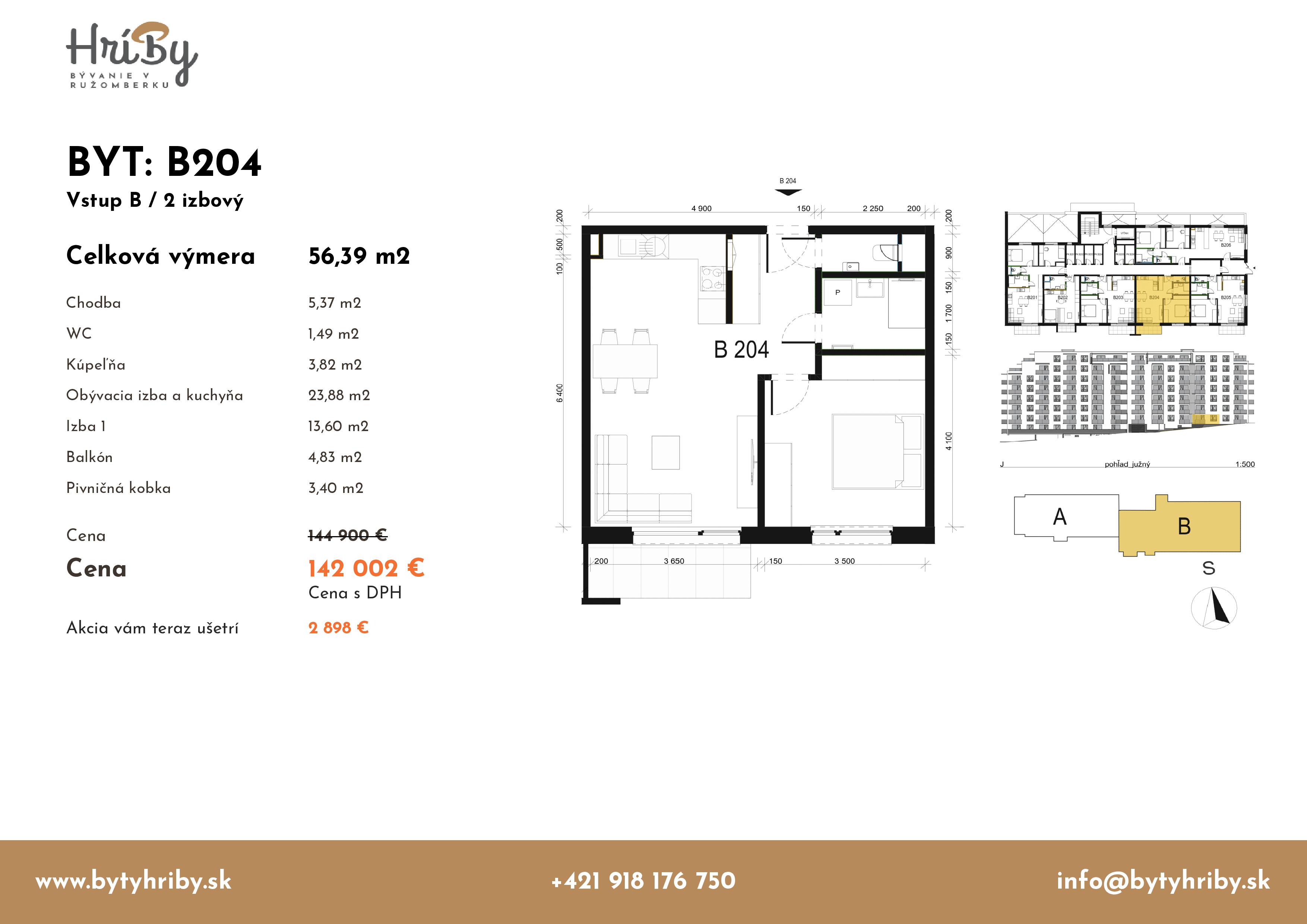 Hríby - B204 - Pôdorys