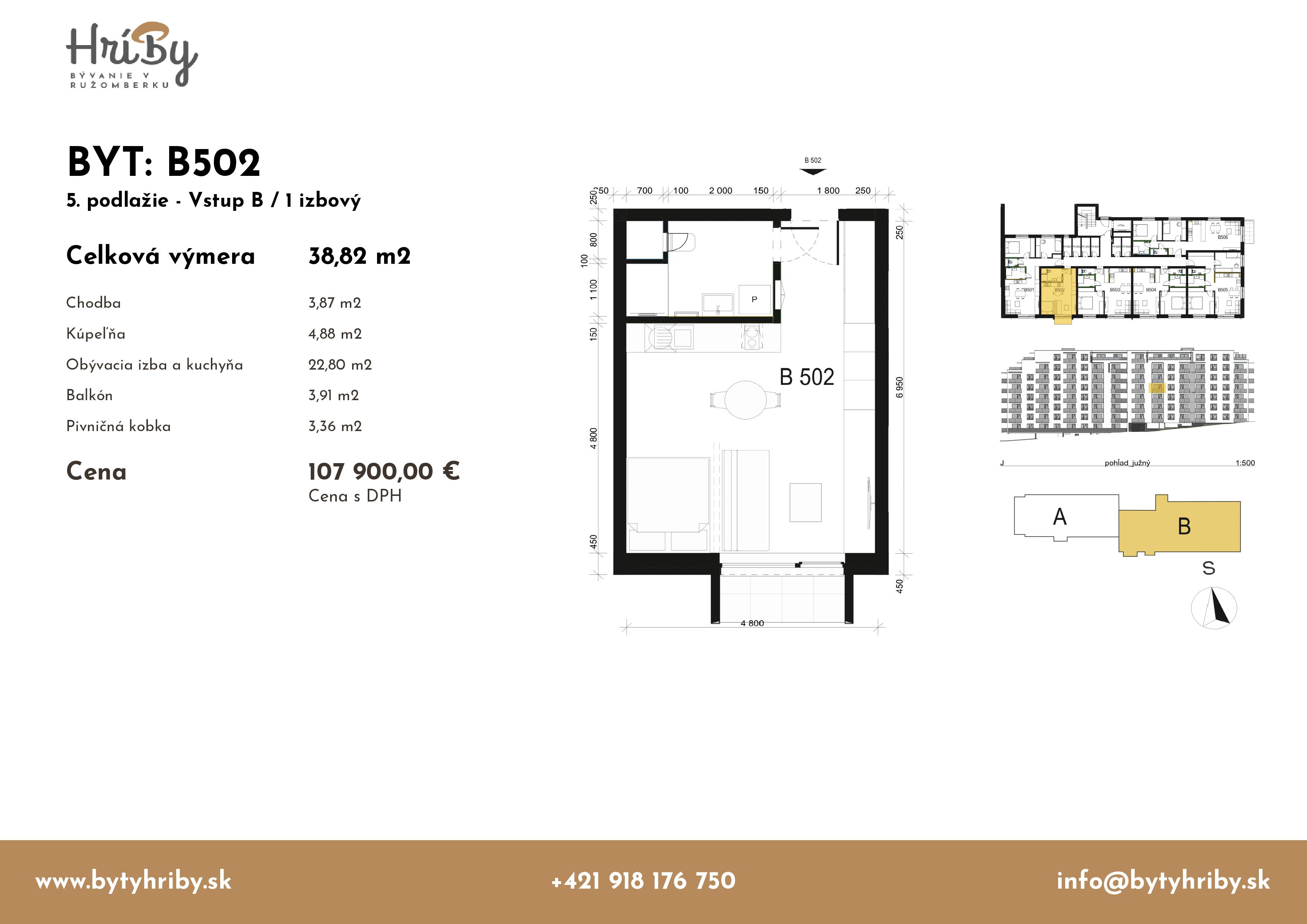 Hríby - B502 - Pôdorys