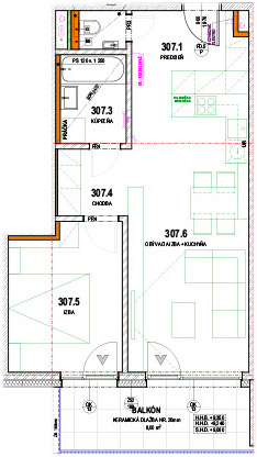 Baťove rezidencie - 307 - Pôdorys