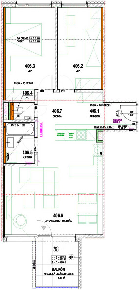 Baťove rezidencie - 406 - Pôdorys