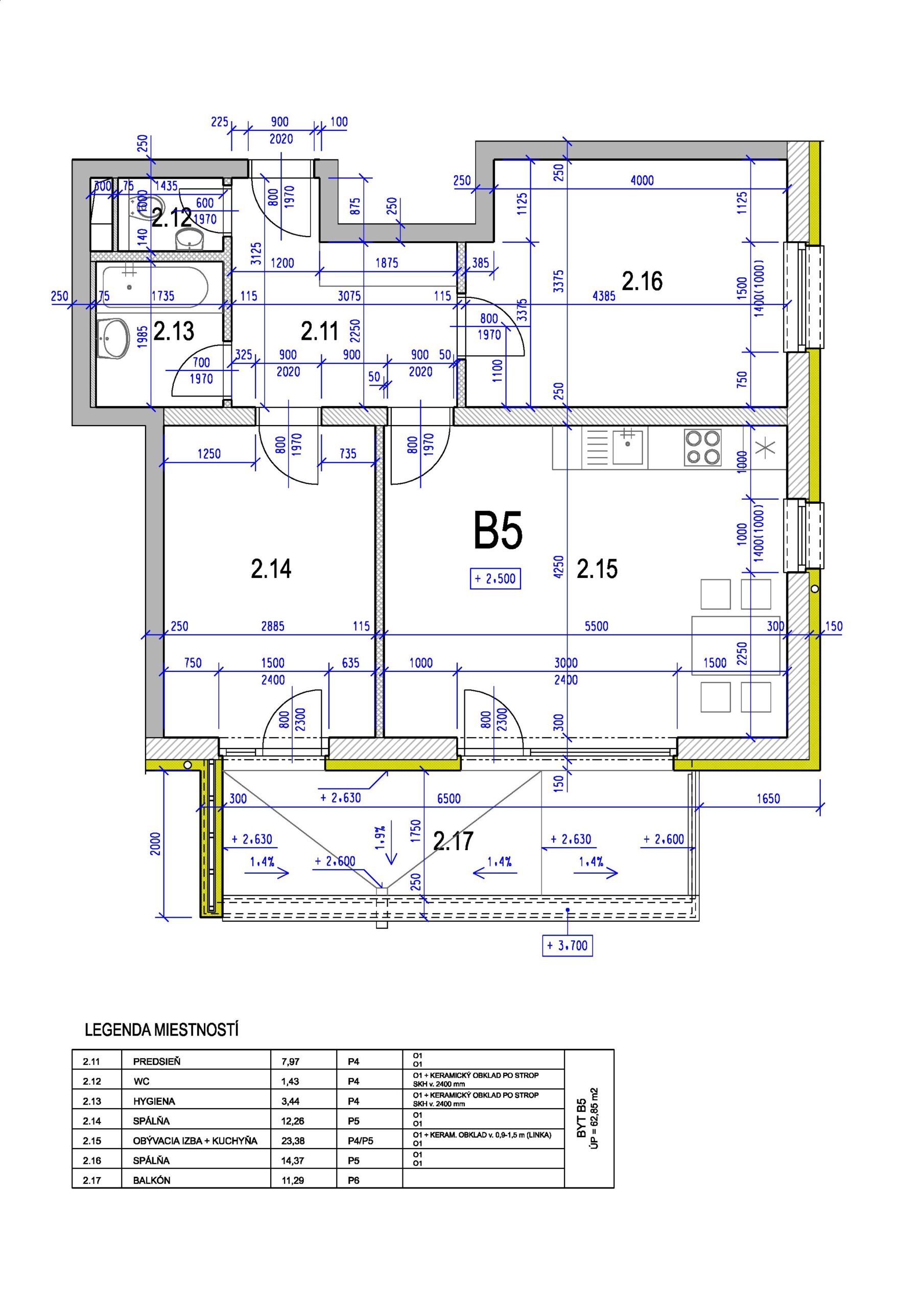 Bývanie Ružičky - B5 - Pôdorys