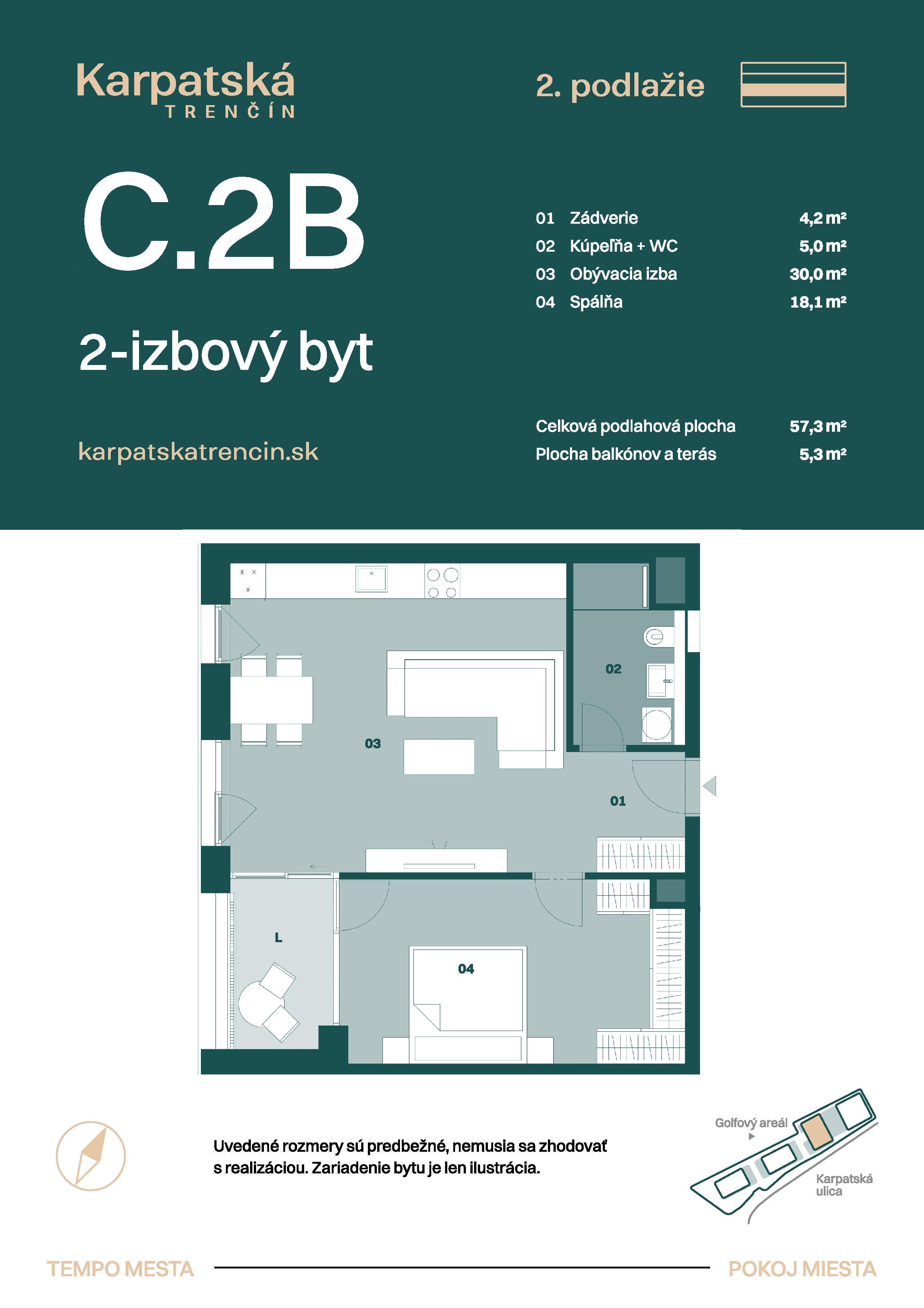 Karpatská Trenčín - C.2B - Pôdorys