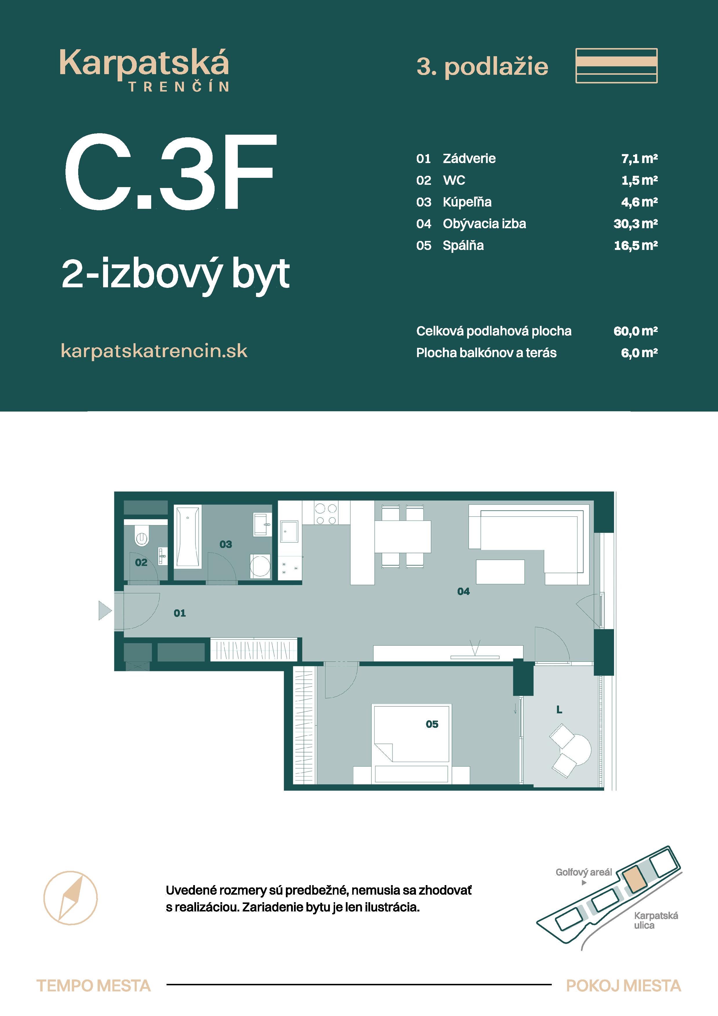 Karpatská Trenčín - C.3F - Pôdorys