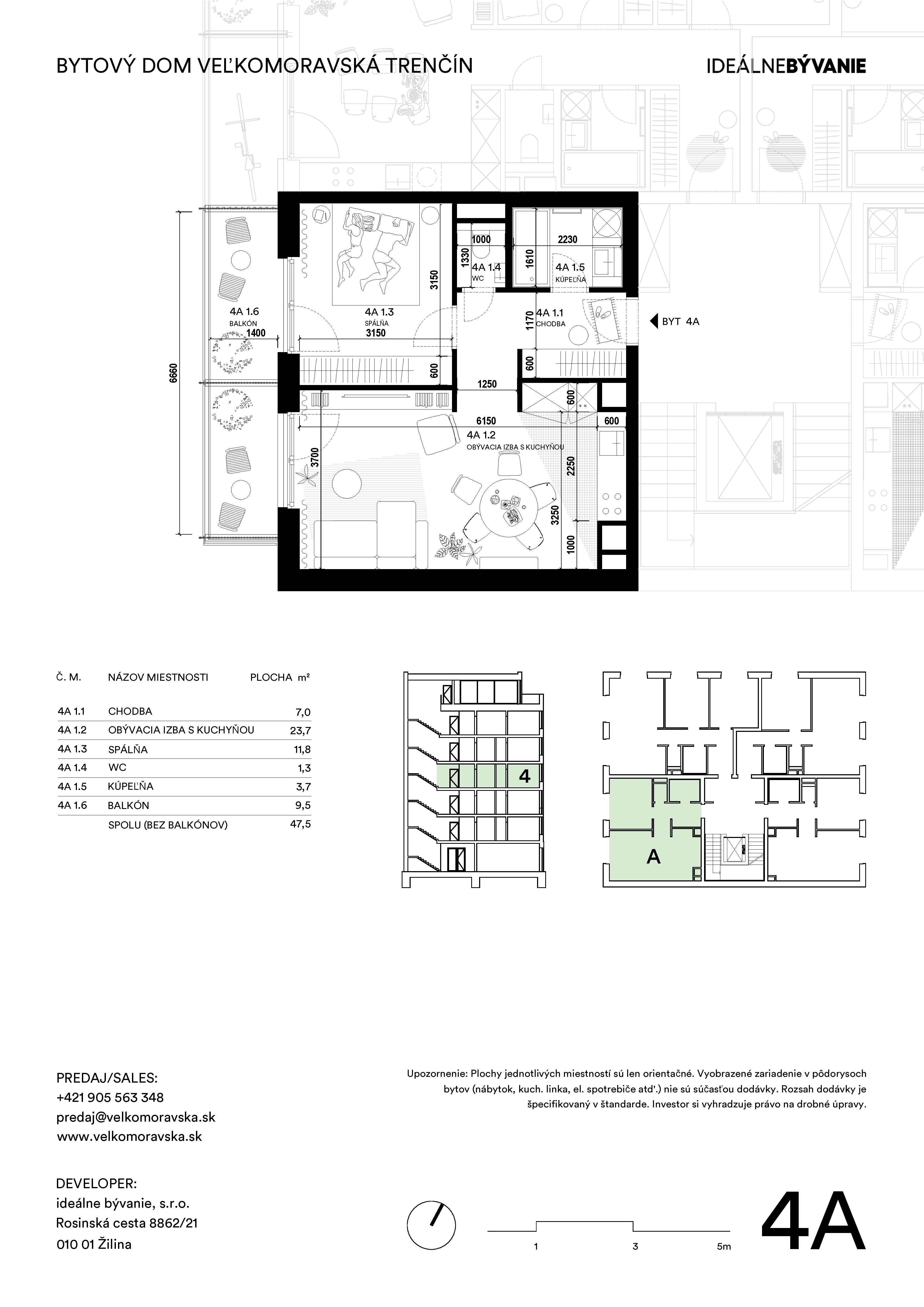 Trenčín Veľkomoravská - 4A - Pôdorys