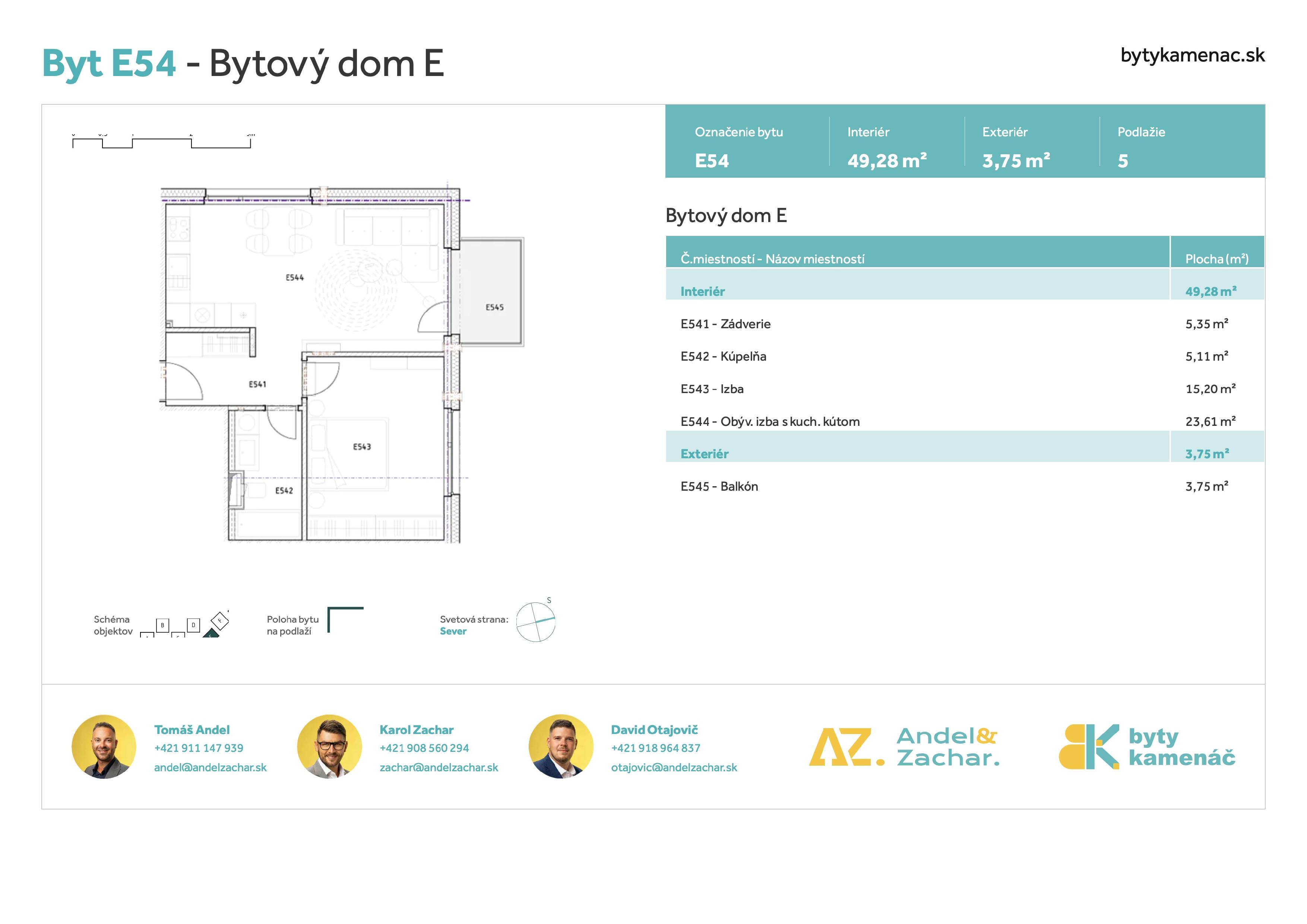Byty Kamenáč - E54 - Pôdorys