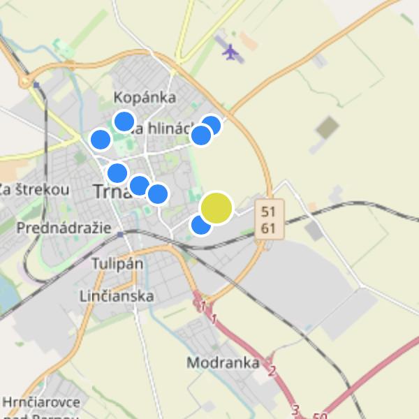 Prúdy Trnava - map