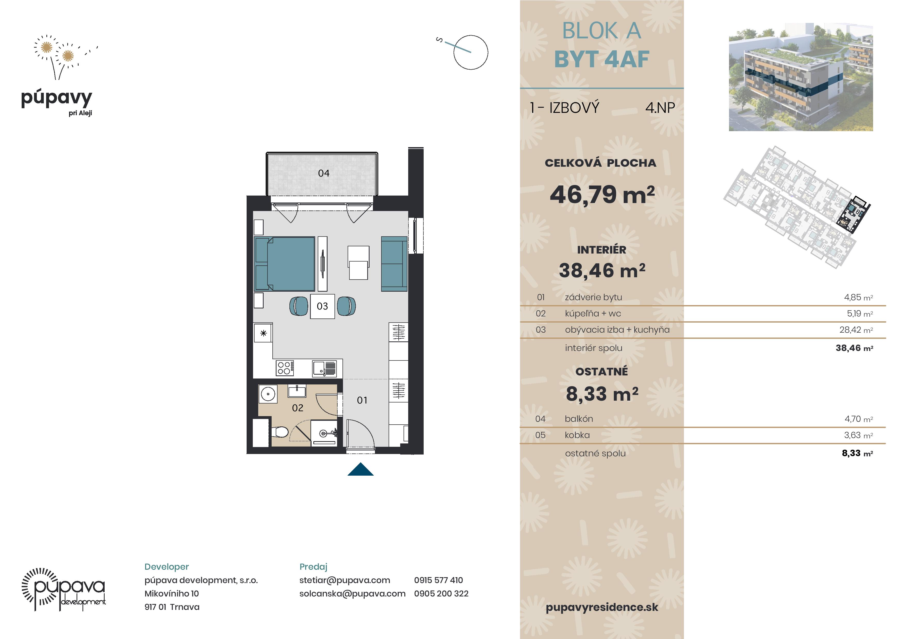 púpavy pri Aleji - 4AF - Pôdorys