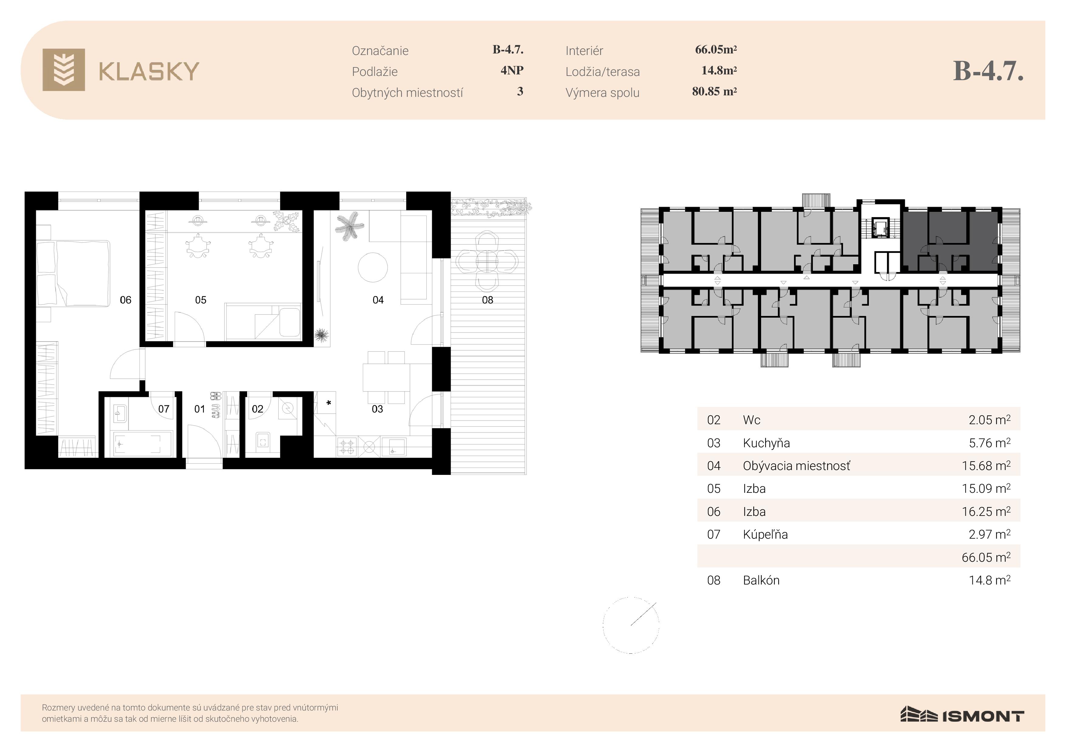 Klasky - B-4.7. - Pôdorys