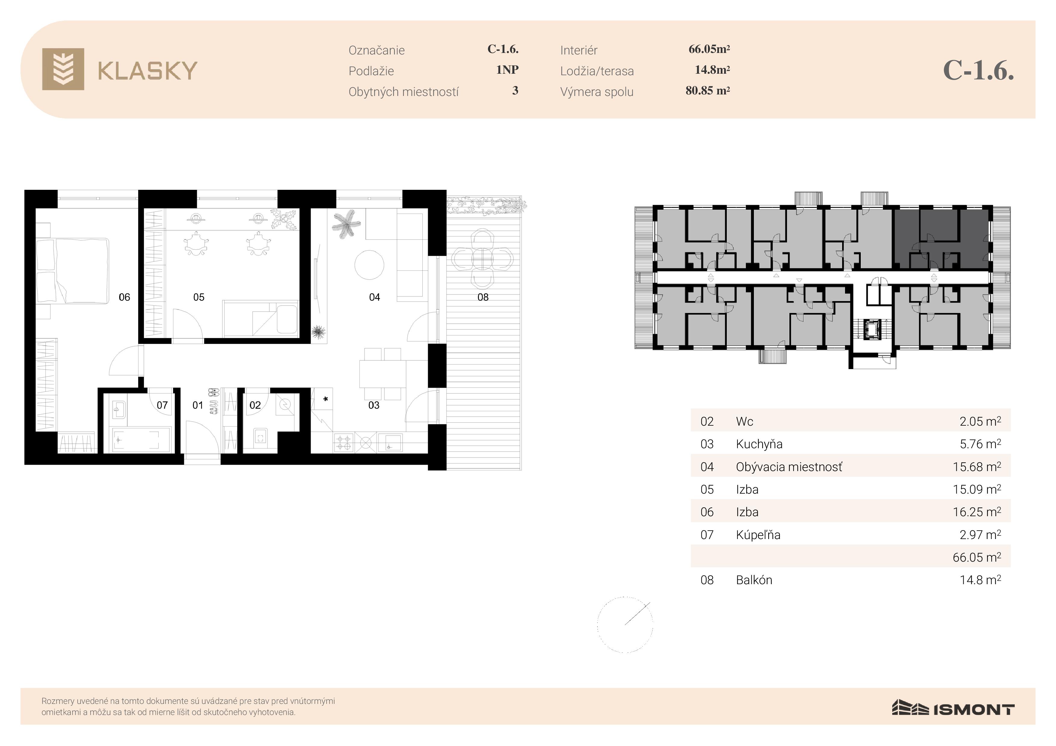 Klasky - C-1.6. - Pôdorys