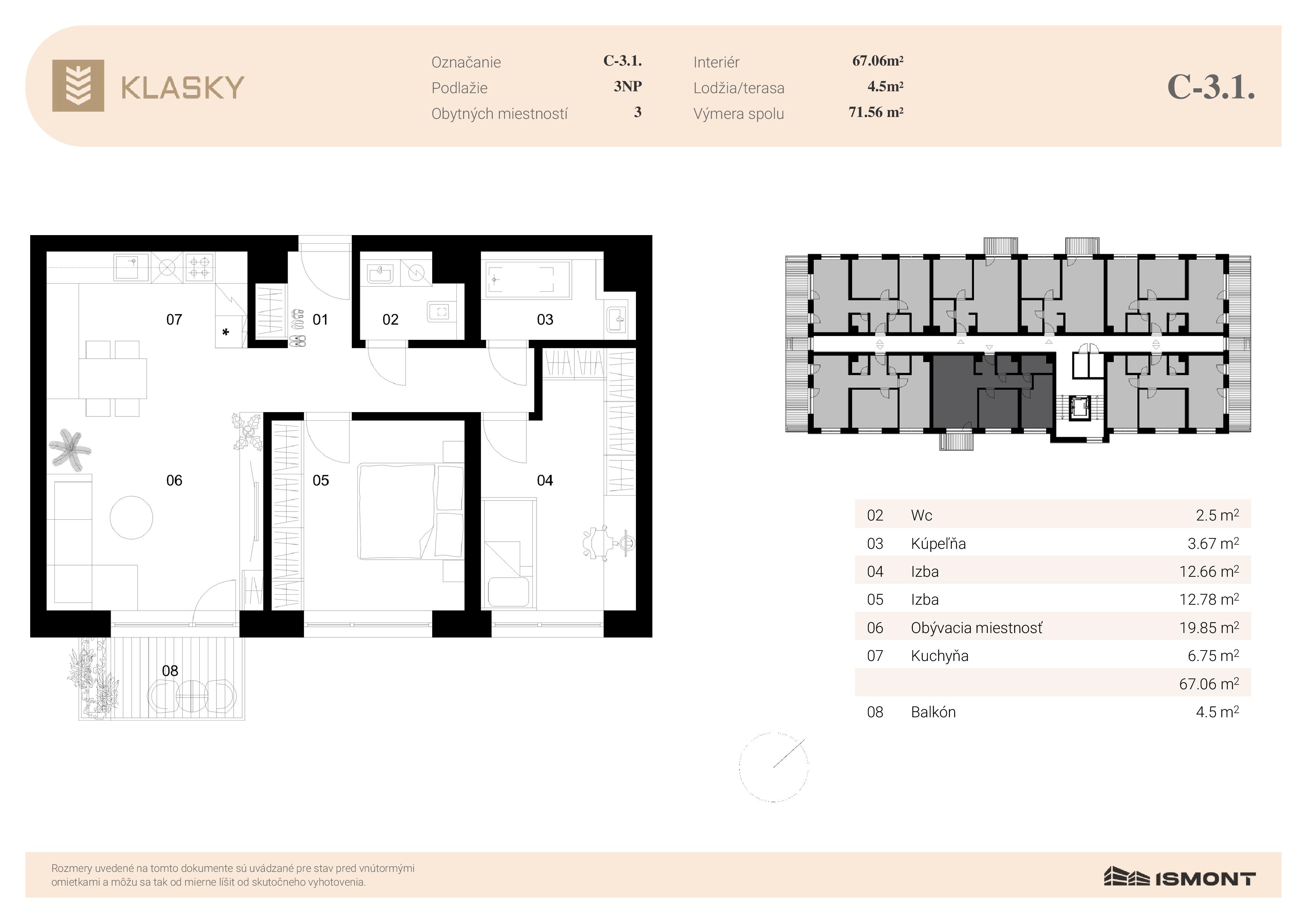 Klasky - C-3.1. - Pôdorys