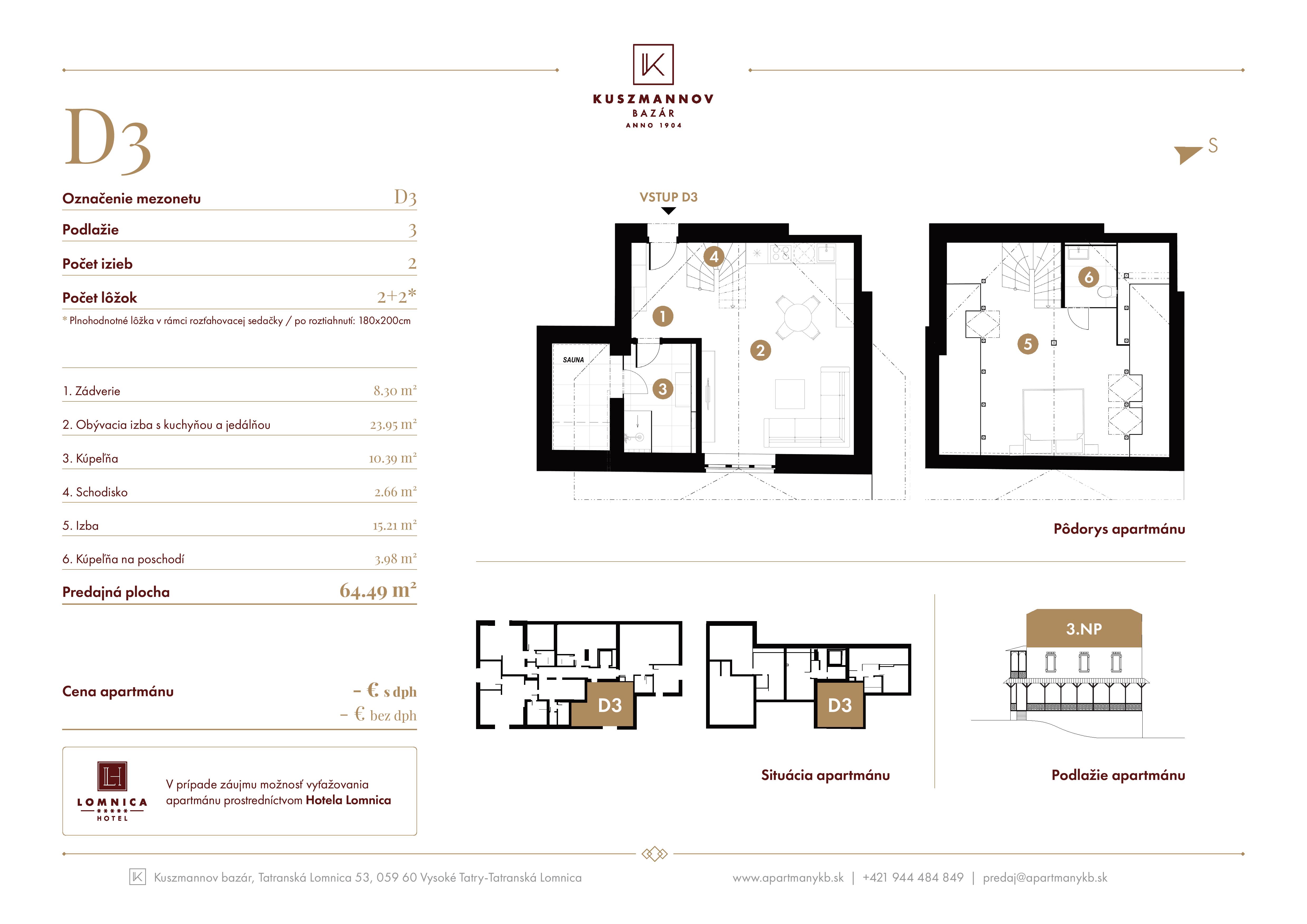 Kuszmannov Bazár - D3 - Pôdorys