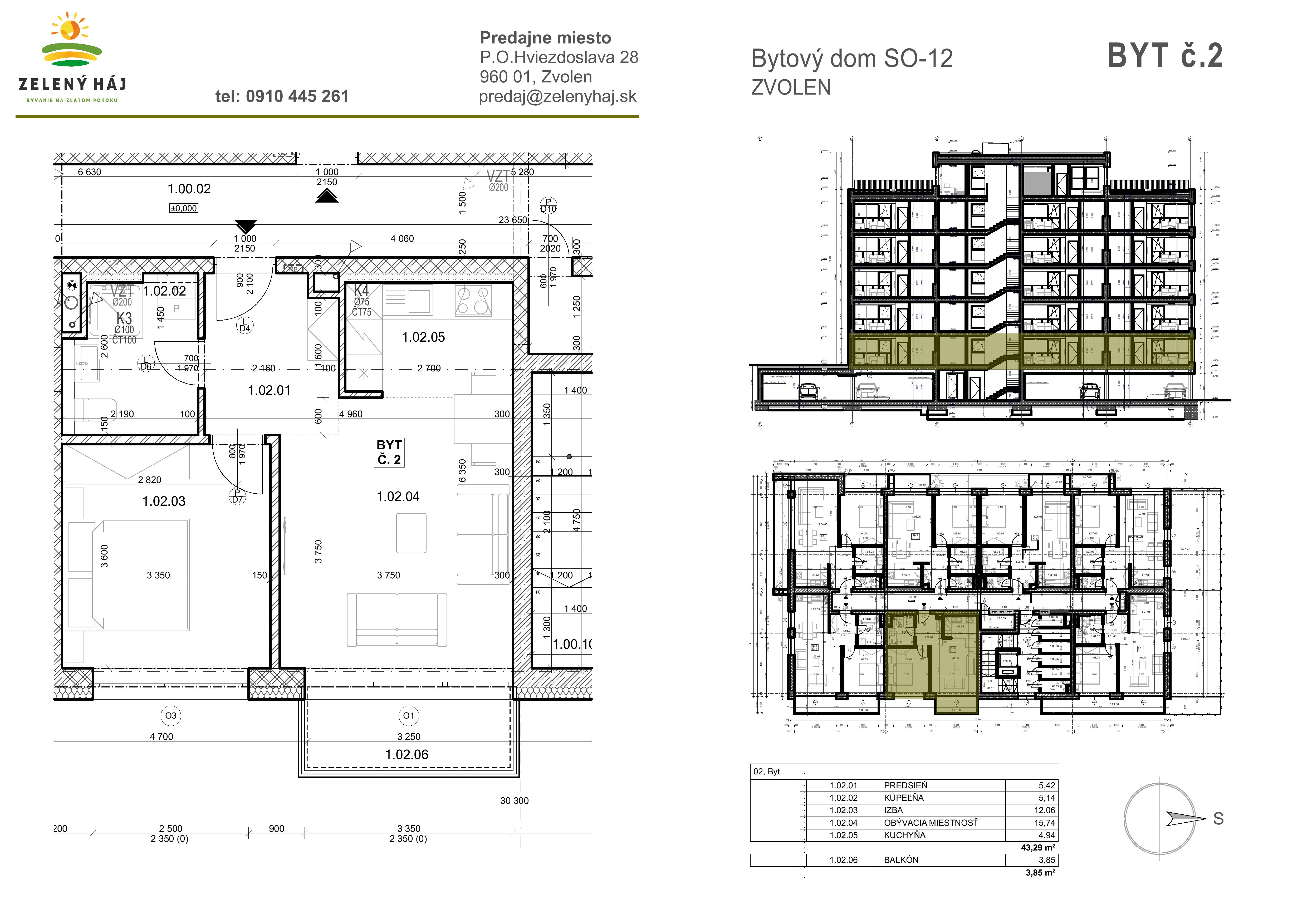 Zelený Háj - B2 - Pôdorys