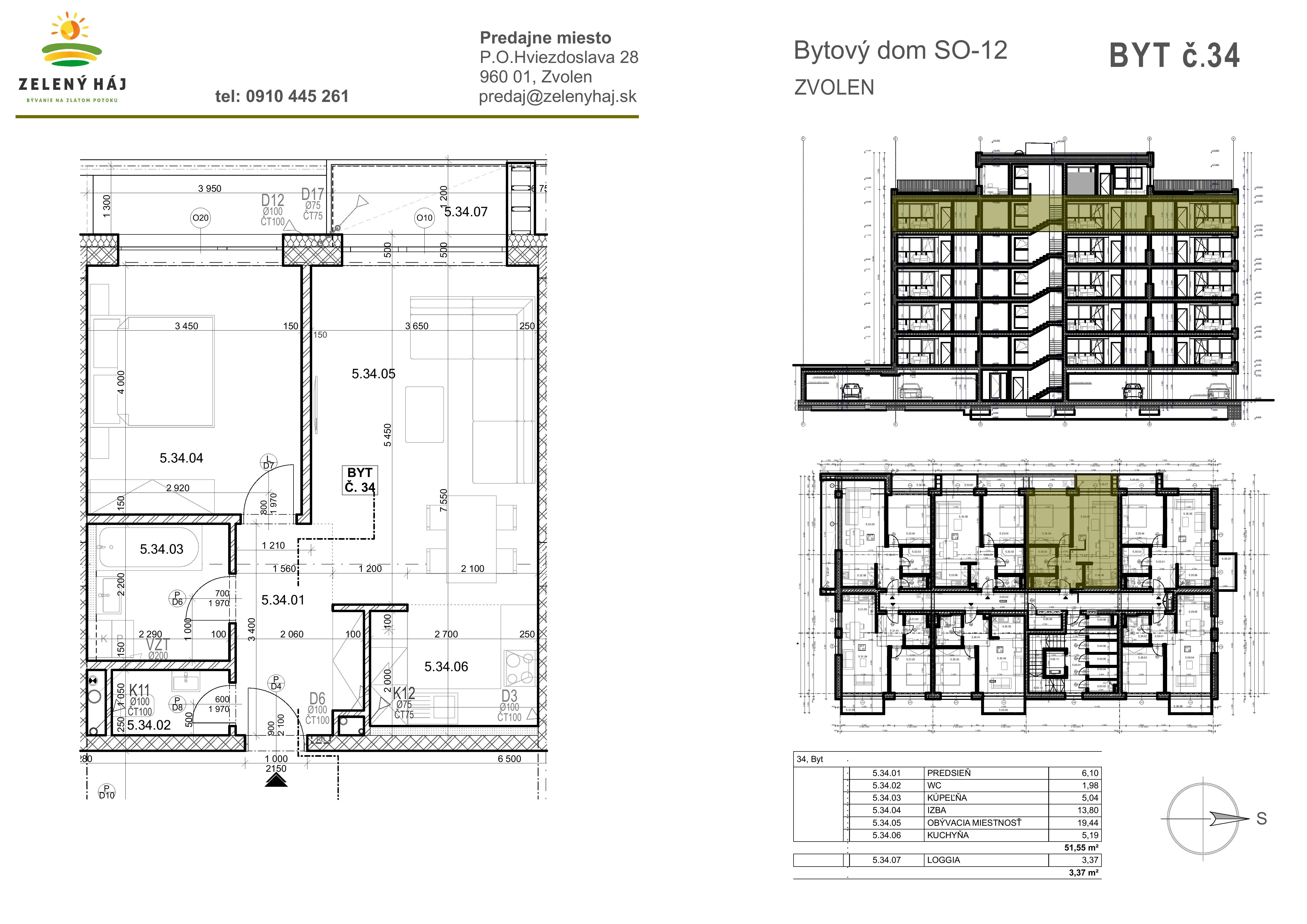 Zelený Háj - B34 - Pôdorys