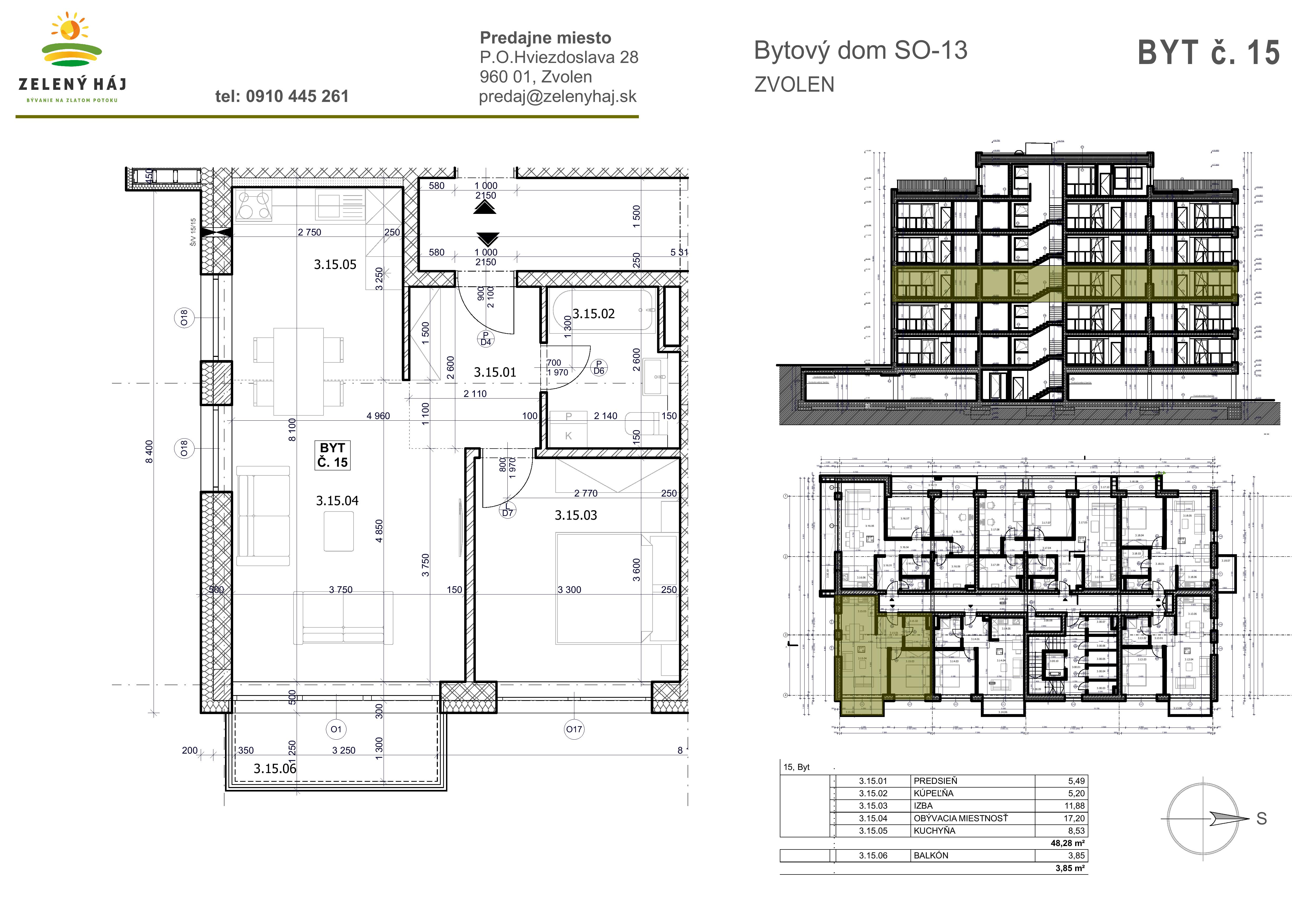 Zelený Háj - B15 - Pôdorys