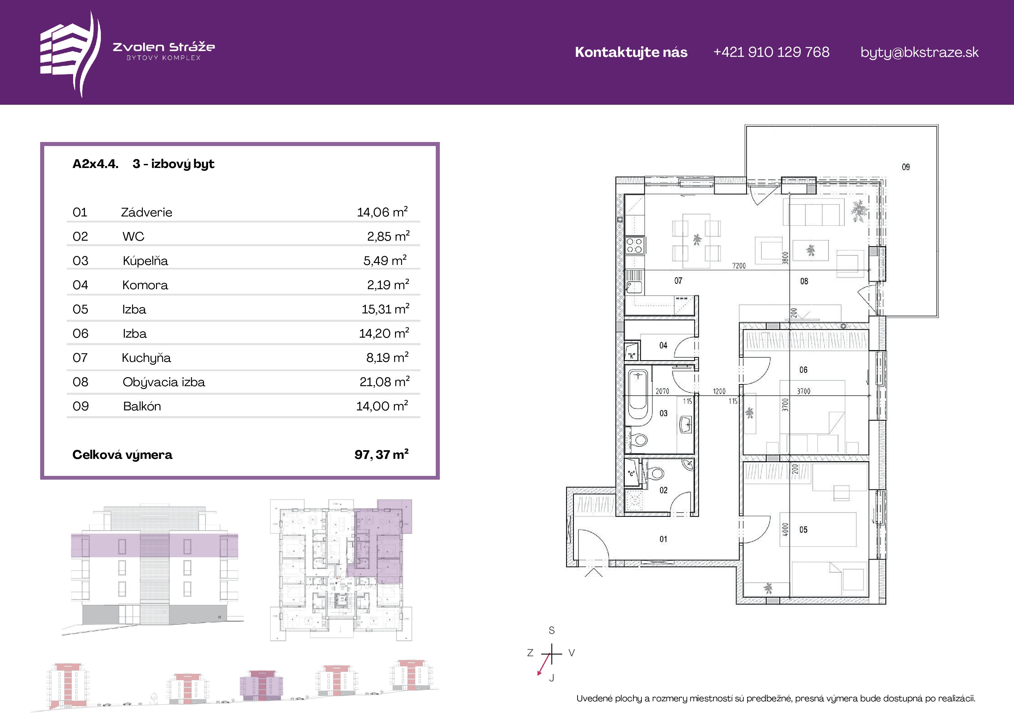 Zvolen stráže - 2 4 typ d - Pôdorys