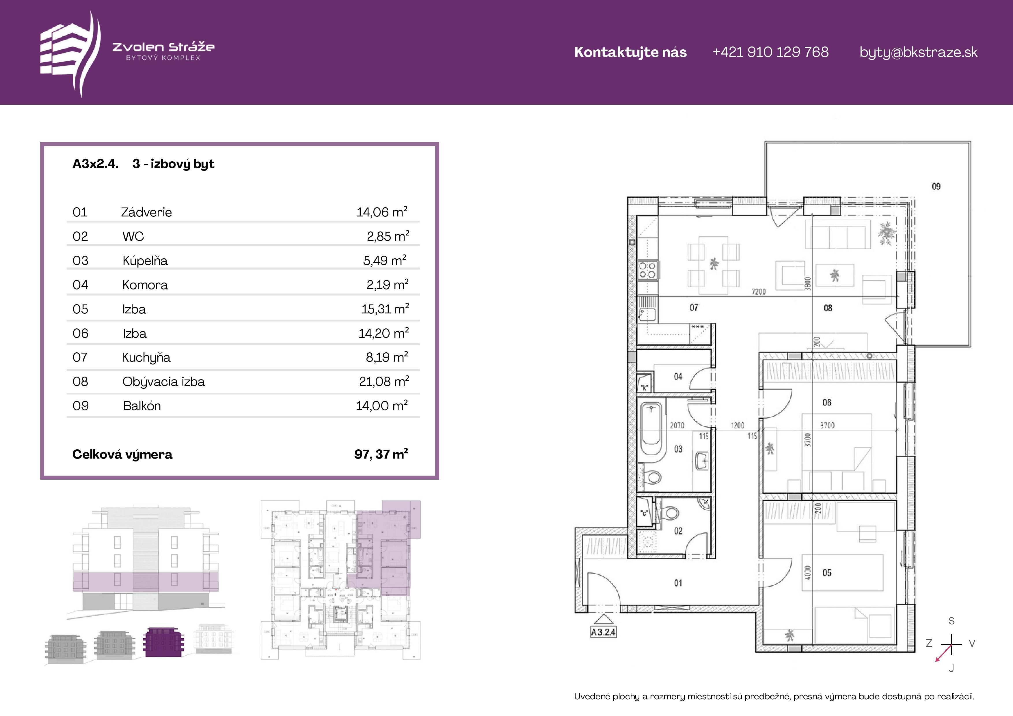 Zvolen stráže - 3 2 typ d - Pôdorys
