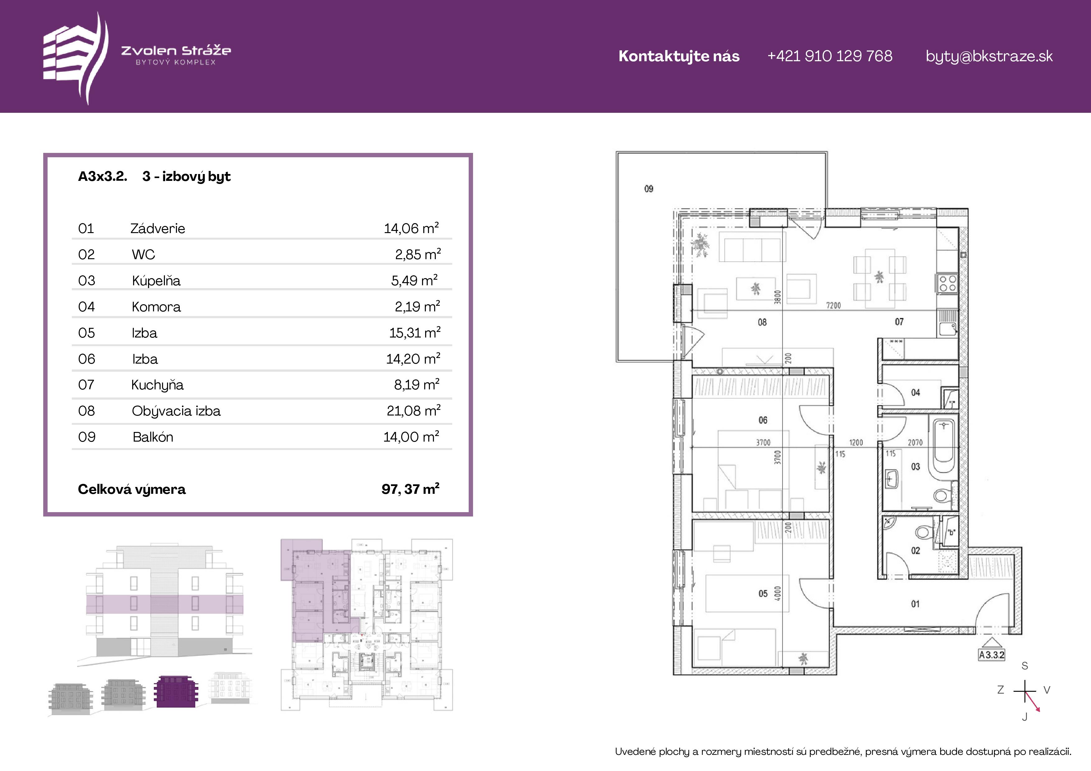 Zvolen stráže - 3 3 typ b - Pôdorys
